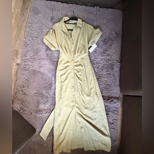 DKNY Olive Midi Dress with Button Detail